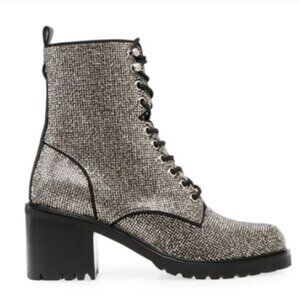 Steve Madden Bradlie Rhinestone Combat Boots Size 6.5M